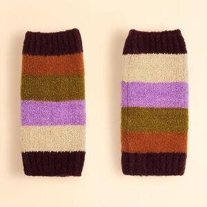 Powder UK Lilia cute striped wrist warmers in “Plum” - NWT